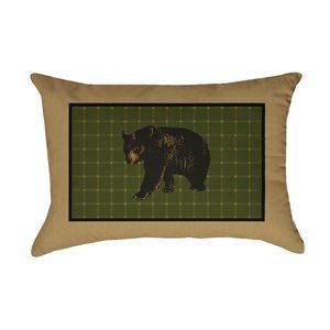 True Grit The Lodge Pillow - Oblong - 14" x 20" - Bear